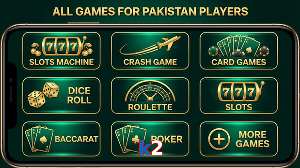 Main screen of K2 games page for PK players