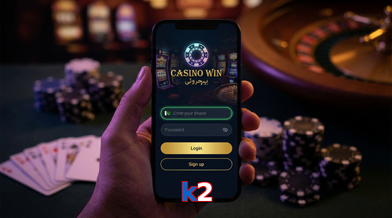 Main screen of K2 login page for PK players